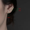 Real 925 Stelring Silver Jewelry Beads Stud Earrings For Women Fashion New XY0277