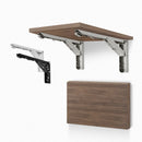 2pcs 8"-14" Black Folding Shelf Bracket Heavy Duty White Collapsible Shelf Bracket Hardware for Table Work RV Car Saving Space