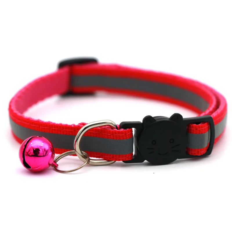 Reflective Nylon Dog Collar Night Safety Flashing Light Up Adjustable Dog Leash Pet Collar for Cats and Small Dogs Pet Supplies