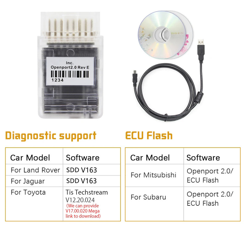 Full Chip Openport 2.0 ECU FLASH open port 2 0 Auto Chip Tuning OBD 2 OBD2 Car Diagnostic Tool For Mercedes Benz J2534 Scanner