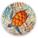 Summer Round Beach Towels Undersea Octopus Circle Bath Shower Towel With Drawstring Storage Bag Yoga Mat Blanket toalla playa