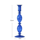 Blue Glass Candle Holder Candlesticks for Wedding Birthday Holiday Home Decoration Morden Decorative Glass