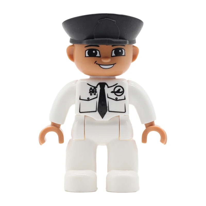 Big Size Action Figures City Princess Policemen Family Building Block Doll Character Accessory Assembly Toys for Children Gift