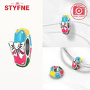 925 Silver Blue Star Easter Egg Charms Colorful Beads Fit Original Bracelets for Women Jewelry Party DIY Fine Gifts Accessories