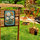 Lebendige Wandtafel mit Blumenmotiv – 2D Metallschild mit Lotusblumendesign, 20x30 cm für Innen- und Außenbereich, Haus- & Gartendekoration