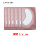 25/50/100Pairs Eye Patches Under Eyelash Pads for Building Hydrogel Paper Patches Pink Lint Free Stickers for False Eyelashes