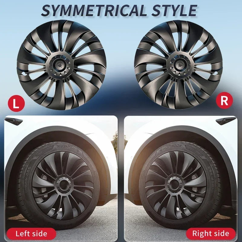 4PCS Hub Cap Car Replacement Wheel Cap 19 Inch Performance Automobile Hubcap Full Cover Accessories  for Tesla Model Y 2023 2024