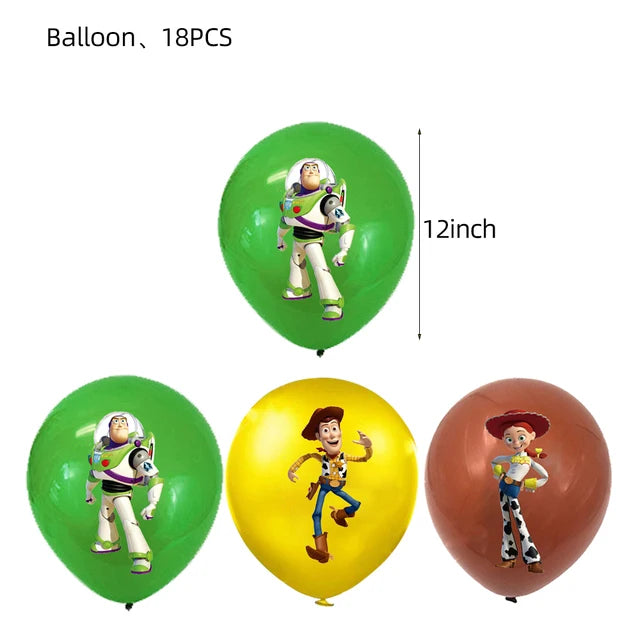 Cartoon Toy Story Buzz Lightyear Birthday Party Decoration Disposable Tableware Paper Plates Cups Balloons Baby Shower Supplies