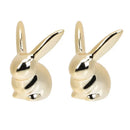 2Stück Osterhase Goldene Keramik Hasen Osterornament Tischdekoration für Oster-Desktop-Dekor Osterhase Heimdekorationen