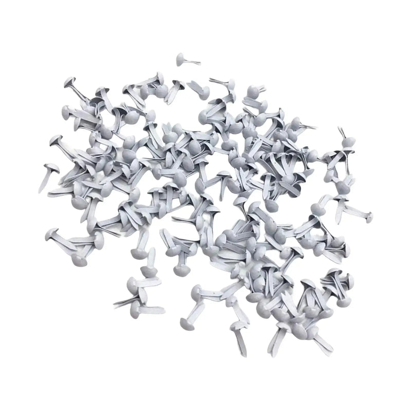 200x Mini Brads Paper Fasteners Metal Handmade White Decorative for Scrapbook Arts Crafts Card Making DIY Projects Accessories