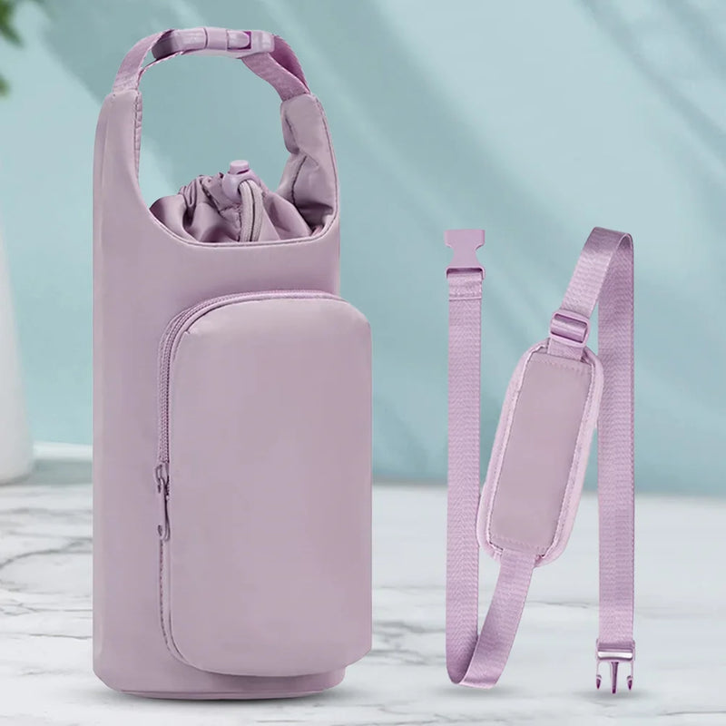 Water Bottle Holder with Strap Adjustable Strap Water Bottle Carrier with Handle Crossbody Water Bottle Bag for Hiking Camping