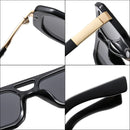 SHAUNA Double Bridges Women Luxury Sunglasses Retro Brand Designer Square Clear Gradient Shades UV400 Men Rivets Sun Glasses