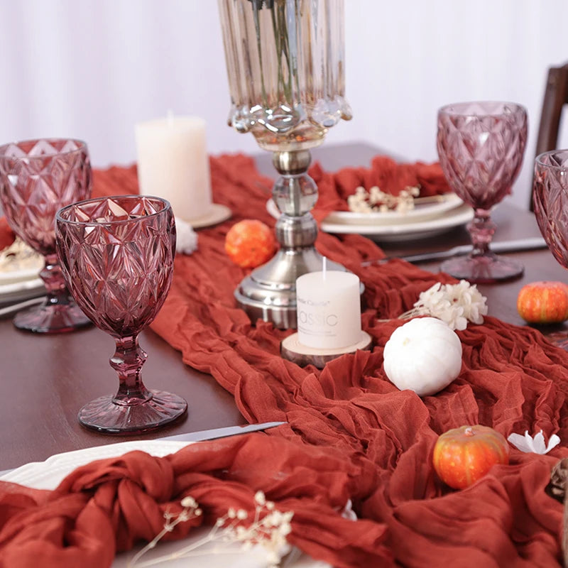 Event Designing Table Runner Cheese Cloth Gauze Crepe Rustic Wedding Party Decor Farmhouse Tabledecor House Warming Gift Easter