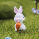Cartoon Miniature Rabbit Figurine Mini Micro Landscape Miniature Resin Hare Easter DIY Accessories Carrot Bunny Statue