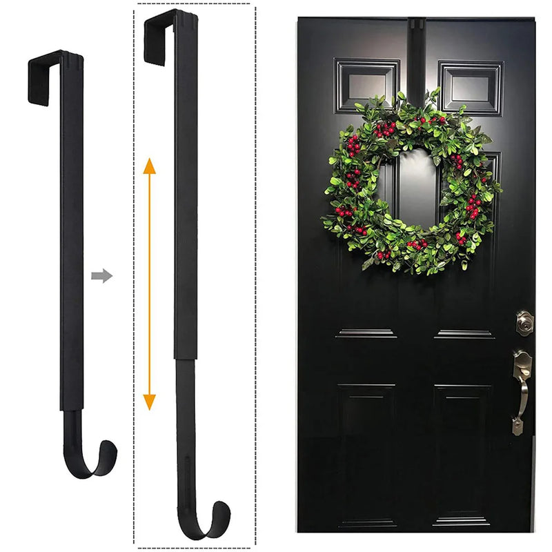 Adjustable 64cm Floral Wreath Hanger Over The Door Large Wreath Metal Hook For Christmas Easter Wreath Front Door Hanger