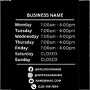 Opening Hours With Custom Business Logo Shop Custom Window Door Vinyl Sticker Decal For Store Restaurant Office Salon