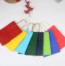 10pcs/lot Kraft Paper Bag with Handles Solid Color Gift Packing Bags for Store Clothes Wedding Christmas Supplies Handbags Kit