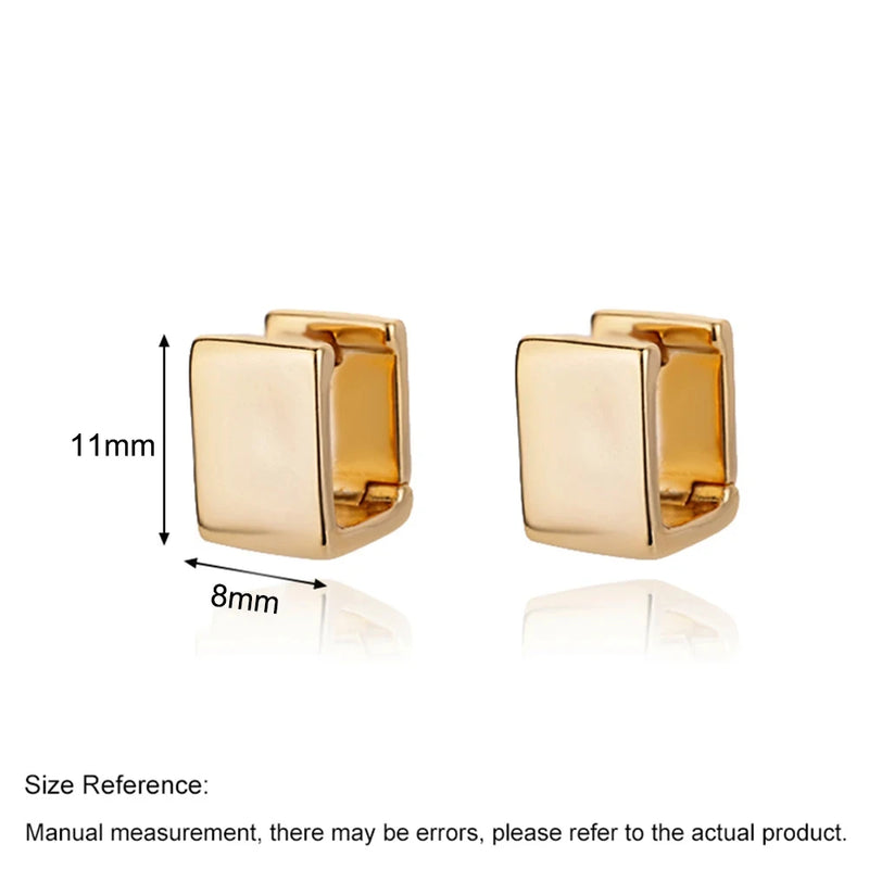 Geometric Square Hoop Earrings for Women Stainless Steel Gold Color Earrings 2024 Trend New In Piercing Jewelry Wedding Gift