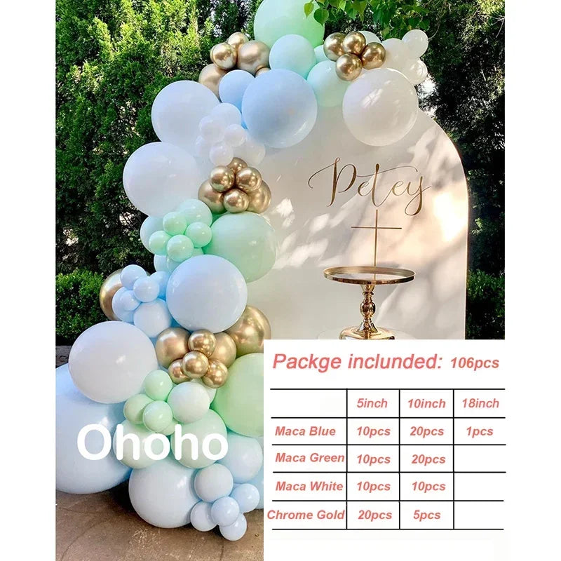 Beige Blue Balloons Garland Arch Kit Kids Boy One 1st Birthday Balloon Set Baby Shower Decoration Baptism Party Wedding