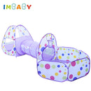 IMBABY Spielzeugzelt Indoor-Bällebad 3-in-1 Kinderzelt Faltbarer Krabbeltunnel Outdoor-Campingzelt Kinderzimmer-Haus