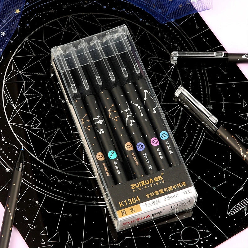 Haile Erasable Gel Pen set 0.5mm Refill Blue Black ink Washable Handle Cute Ballpoint Pens Rods Writing Kawaii Stationery