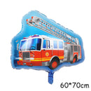 Cartoon Car Balloons Train Fire Truck Tank Engineering Car Tractor Aluminum Film Balloon Birthday Party Baby Shower Toy