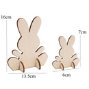 4/10pcs Wooden Easter Rabbit Ornament 2 Size Rabbit Crafts For Home Table Decorations Kids Gift Handmade DIY Painting Supplies