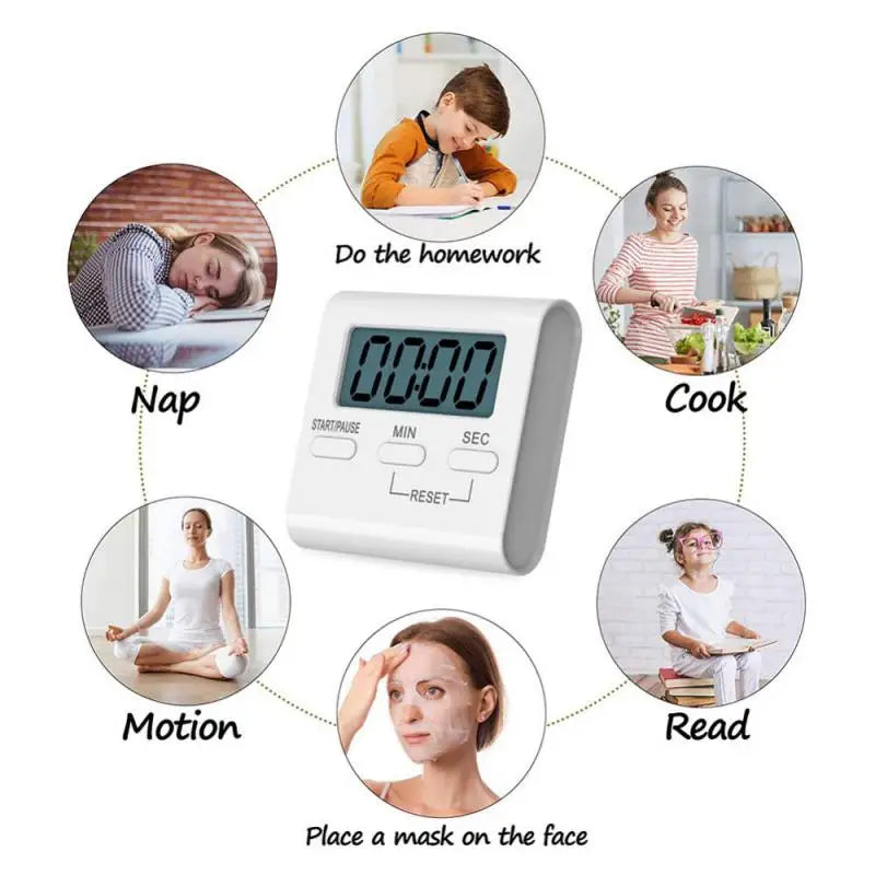 Digital Kitchen Timer Cooking Timer LCD Digital Manual Countdown Timer Mechanical Digital Kitchen Timer Magnetic Kitchen Gadget