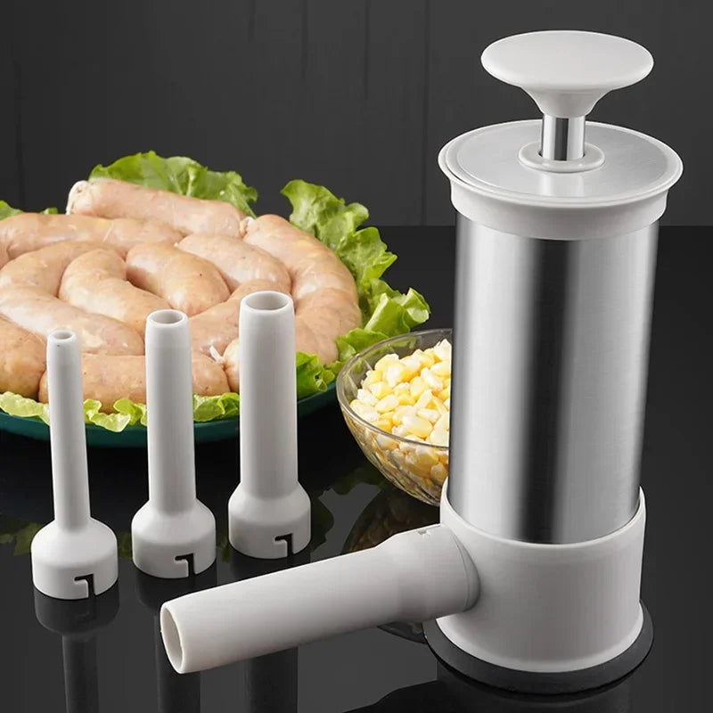 Sausage Stuffer Sausage Filling Machine Stainless Steel Homemade Kitchen Meat Sausage Maker Tool Horizontal Sausage Maker