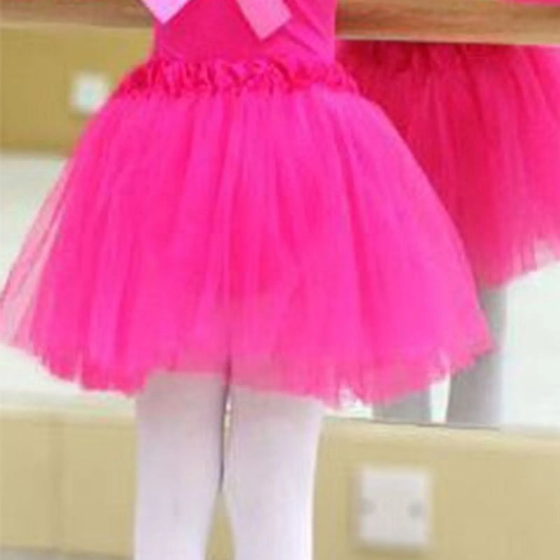 Fashion Kids Mesh Miniskirts Girls Princess Solid White Dance Ballet Tutu Brand Party Dress Girl Faldas Skirt Elastic Clothes