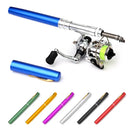 1M/1.4M/1.6M Mini Pocket Kugelschreiber-Form Aluminiumlegierung Angelrute Tragbare Baitcasting-Ruten + Angelrollen-Set Combos Pesca