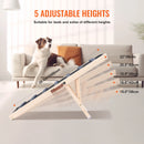 SucceBuy Dog Ramp Folding Ladder Anti-slip High Adjustable Wooden Pet Ramp Removable for Small Old Dog Climb Stairs Sofa Car Bed
