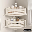 White Bathroom Shelves with Towel Bar and Hooks Shampoo Mackeup Storage Organizer Self Adhesive Wall Mounted Shower Corner Rack