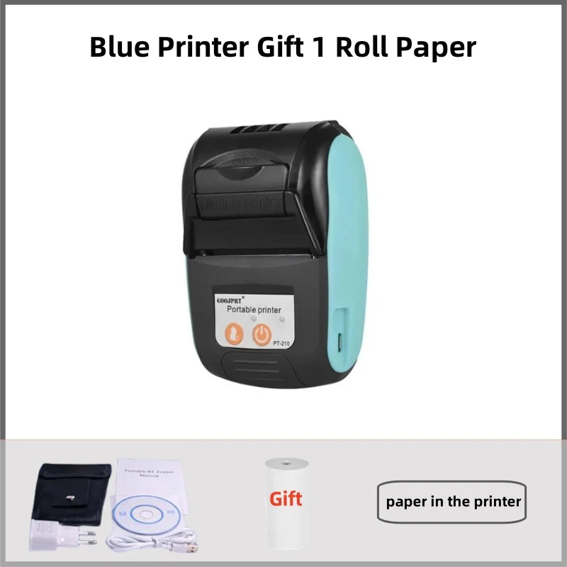 58mm printer Portable wireless Bluetooth thermal printer PT-210 Portable receipt printer shipped for free