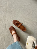 Aneikeh NEW Spring Autumn Fashion Hollow Out Mesh Women Ballet Flat Pumps Ladies Shoes Designer Low Heels Shallow Casual Loafers