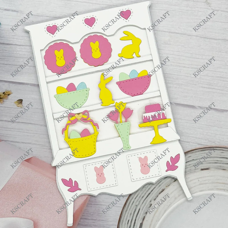 KSCRAFT Cabinet Easter Add On Cutting Dies Stencils for DIY Scrapbooking Decorative Embossing DIY Paper Cards