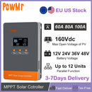 PowMr Parallel MPPT Solar Charge Controller | 60A/80A/100A 12V-48V Max 160V PV