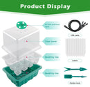 Full Spectrum LED Grow Light with Seedling Tray Plant Seed Starter Trays, Greenhouse Growing Trays with Holes 12 Cell Per Tray