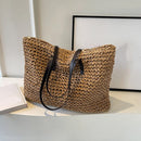 Straw Woven Tote Bags Casual Large Luxury Design Capacity Handbag Beach Shoulder Simple Women's Bag Shopping Summer bolsos