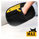 Upgrade Edition Large Pet Static Hair Removal Gloves - Black Polypropylene Cat Grooming Gloves with Yellow Accents