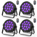 Fieryzeal 4PCS 80W RGBW Par Light DMX512 Control Flat Stage Light 14x6W 4IN1 LED Stage Effect Light for DJ Disco Bar Concert