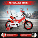 Children Bike Boys Girls Toddler Bicycle Adjustable Height Kid Bicycle with Basket for 2-4 Years Old Blue / Red / Yellow