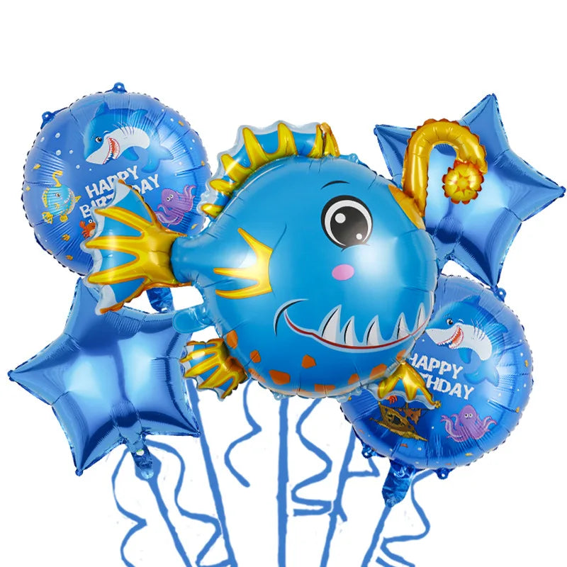 Disney large-size Q version Jellyfish Octopus Hippocampus Ocean Theme Party Decorated with Aluminum film balloon