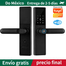 Tuya Wifi Digital Electronic Smart Door Lock With Biometric Fingerprint Smart Card Password Key Unlock