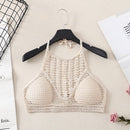 Sommerurlaub Strand Camis Lady Sexy Quasten Häkel-Camisole Frauen Sexy Quasten Bikini Camis weibliche Häkel-Neckholder Bikini-Tops