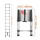 VEVOR Telescoping Ladder Stainless Steel Extension Multi-Button Retraction Collapsible Ladders 375LBS Capacity & Non-Slip Feet