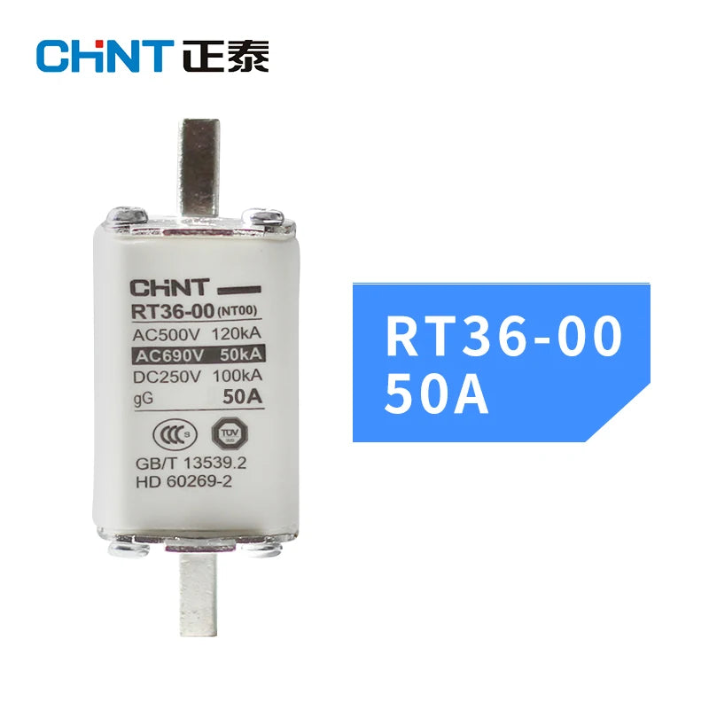 CHINT Fuse Core RT36-00 NT00 6A 20A 25A 32A 40A 50A 63A 80A 100A 125A 160A 200A 250A 300A NT1 NT2 NT3 Ceramic Resistor Fuse