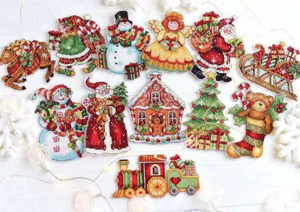 Cross stitch set, living room, kitchen, refrigerator, Christmas tree, snowman cartoon, student's handicraft class gift