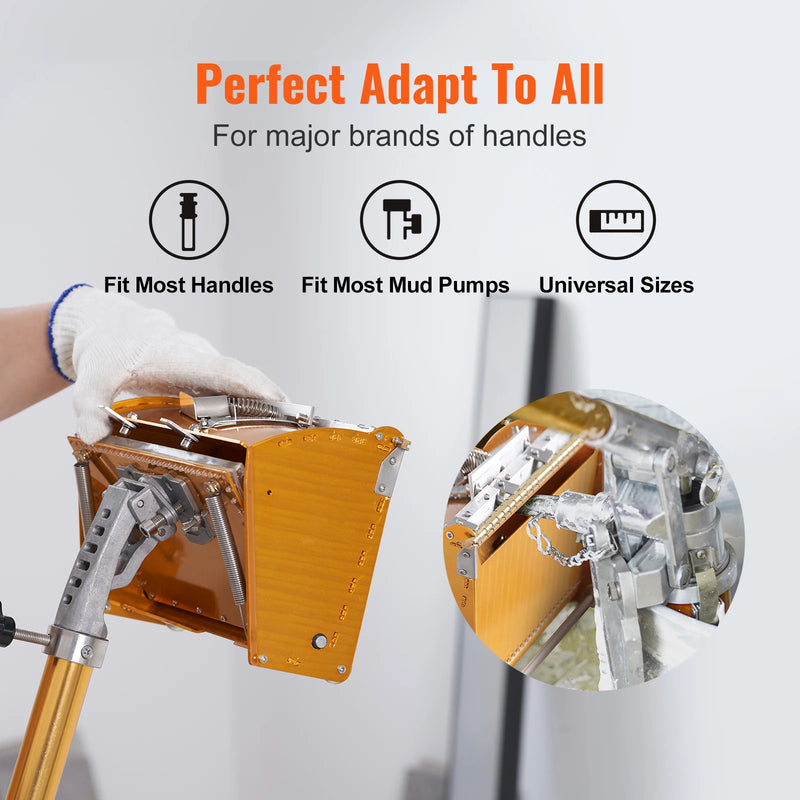 SucceBuy Drywall Flat Box 10-Inch Wide Quick Clean Aluminum Finishing Mud for Plasterboard Wallboard Extra 2 Blades (10/12-Inch)