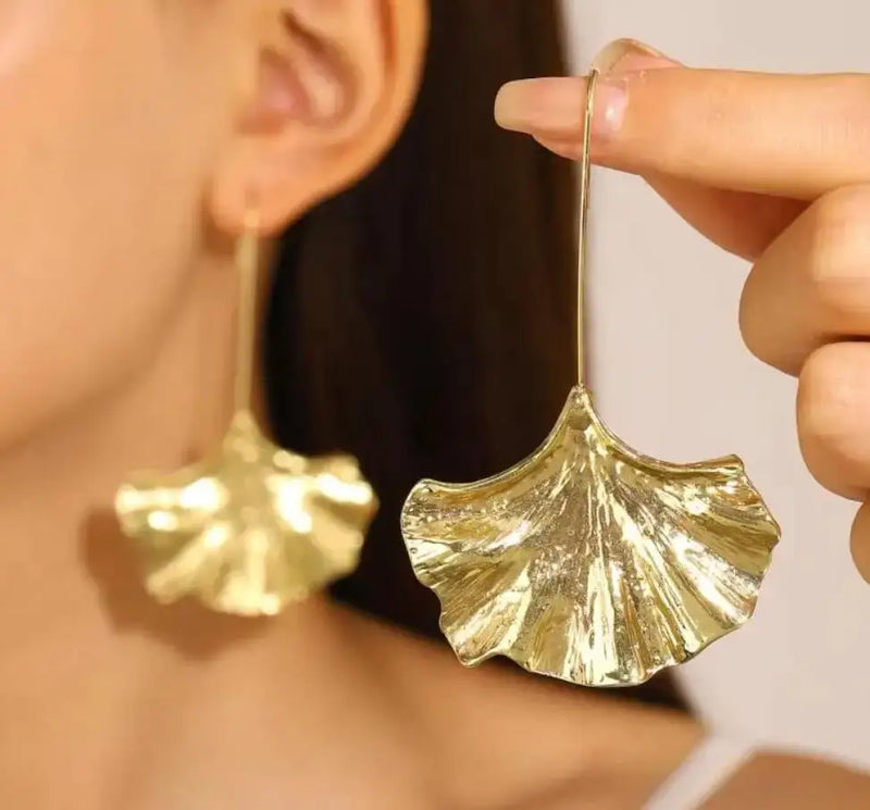 Niche Simple Gold Color Ginkgo Leaf Dangle Earrings For Women Party Birthday Fashion Jewelry Trend Custom Jewelry